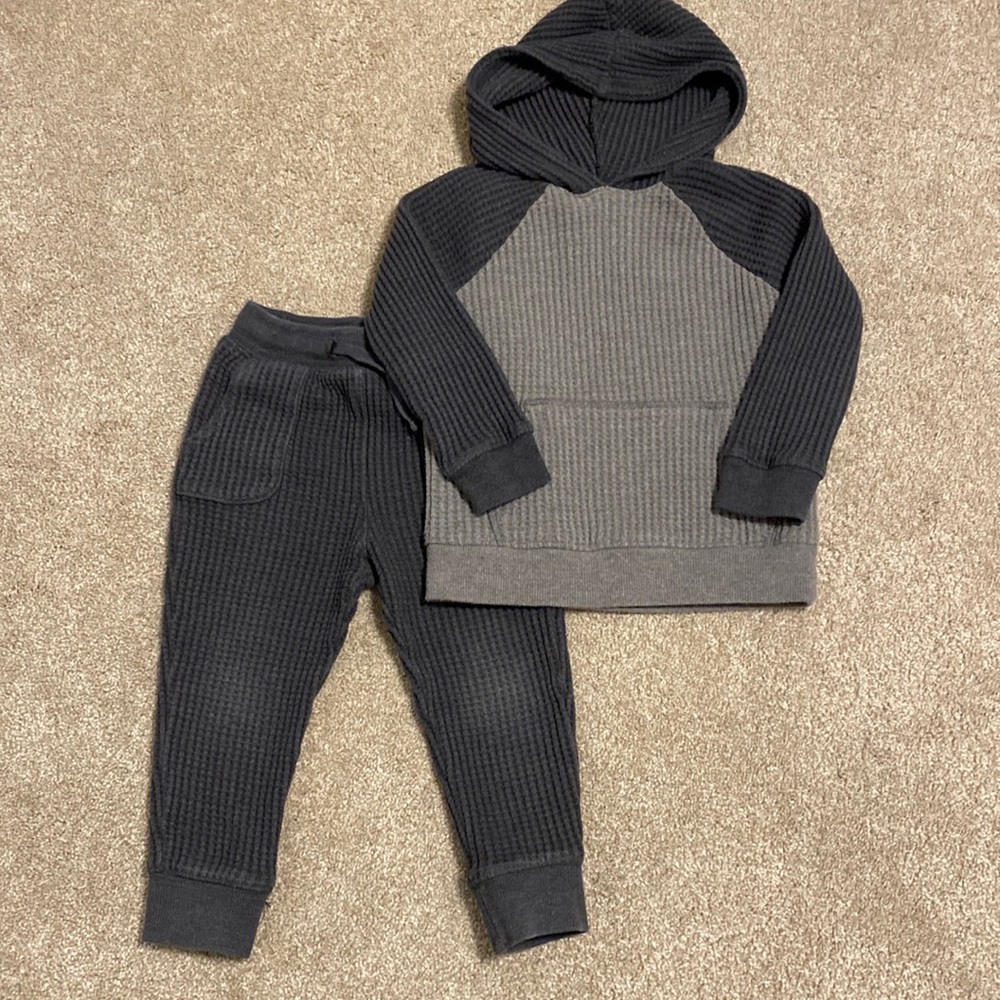 Cat & Jack waffle Sweatshirt/Jogger Set